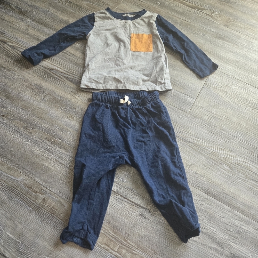 12-18M Boys Old Navy Navy and Gray Long Sleeve Set